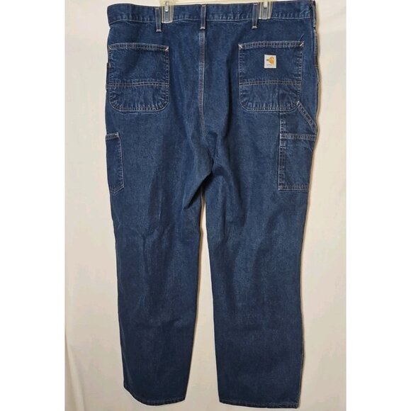 Carhartt Mens Flame Resistant FR Denim Dungaree Jeans Sz 44x32 (42x32) FRB13 DNM - Picture 6 of 16